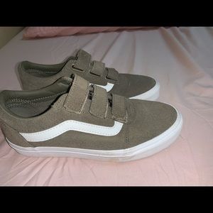 Olive green velcro vans